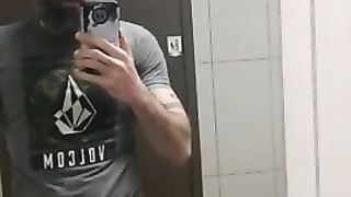 Muscle Daddy Jerks off in Public Bathroom Buff Dude PJ - SeeBussy.com