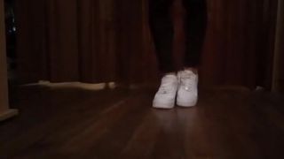 Nike Air Force 1. Tie the 2 Laces Together, Walk, Tear. Fetish Video made by a Sneaker Lover Boy Jon Arteen - BussyHunter.com