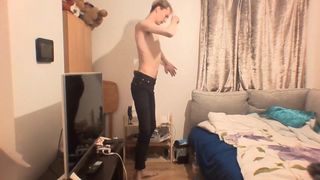 very skinny teen shows off his ribs and small ass in tight jeans Peter bony 2