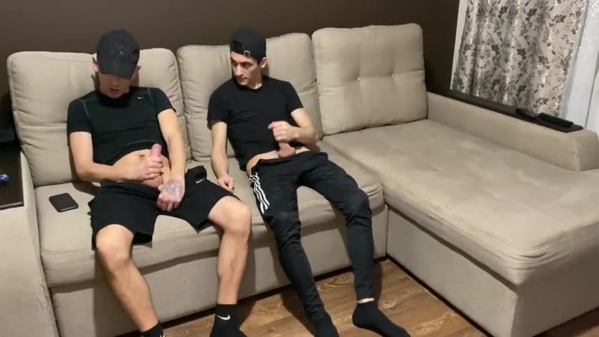 Straight jerk off with twink gay friend in sportswear (blowjob and cum in mouth) 1JackDaniel hls 3