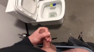 Jerking off Work Bathroom - Huge Gay Cumshot - Part 1 Meth Pig Slut - BussyHunter.com