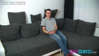 18 Year old German Student Nerd with Hanging Balls and Prince Albert Piercing in Glans GAYheim