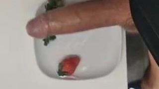 The Pig with a Big Cock Eats Strawberries and Cream Spread on his Dick for Breakfast Jomilove - BussyHunter.com
