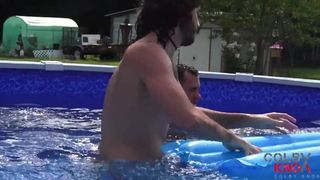 Brenner Bolton Gets Fucked in a Pool Colby Knox - BussyHunter.com