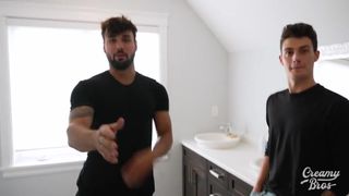 Straight StepBro Gets Caught getting a Blowjob from Roommate CreamyBros - BussyHunter.com 3