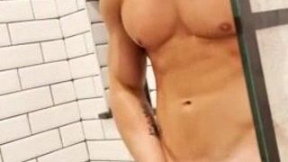 Jerking my hard cock while in the shower Malik Delgaty - BussyHunter.com