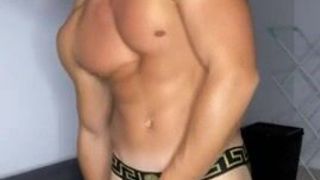 Slowly stripping and jerking off till I cum over my abs Peachy Boy - BussyHunter.com
