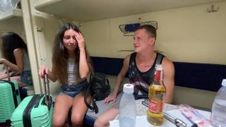 They Picked up a Girl and made her for a Blowjob on the Train Falcon Al - BussyHunter.com