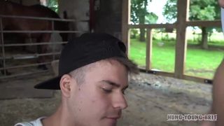HYB whisper Can I bareback you Condom 2 Bareback 100 REAL Farm Boy - gay sex porn video