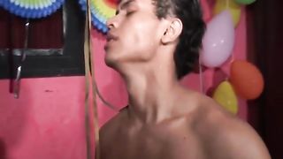 Three sexy cock sucking and butt fucking gay friends