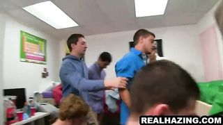 Frat guys are humiliated and fucked during initiation