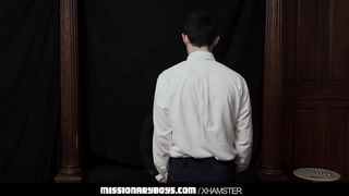 Humiliation and spanking gay boy by a priest