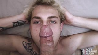 Gaping Blonde Cunt Filled