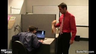 Horny office gays screwing asses in the office