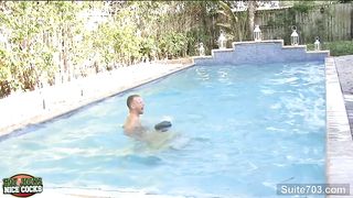 Horny gays fucking at outdoors pool