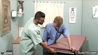 Gay doctor fuck his patient at work
