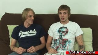 Naughty Gay Boys Giving Blowjob to Each Other On Couch - gaymilehigh.com