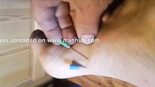 Needles in feet  Free Gay Porn 