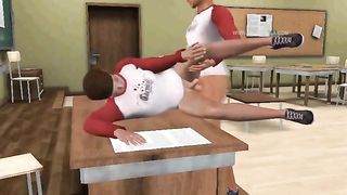 Horny 3D Cartoon Stud getting Fucked after Class 