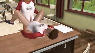 Horny 3D Cartoon Stud getting Fucked after Class 