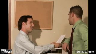 Naughty Gay gets Butt Nailed and Cummed at Work 