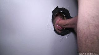 MENOVER30 Muscle Hunk Fucks Through Bathroom Glory Hole  Jaxx Thanatos, Ricky Larkin